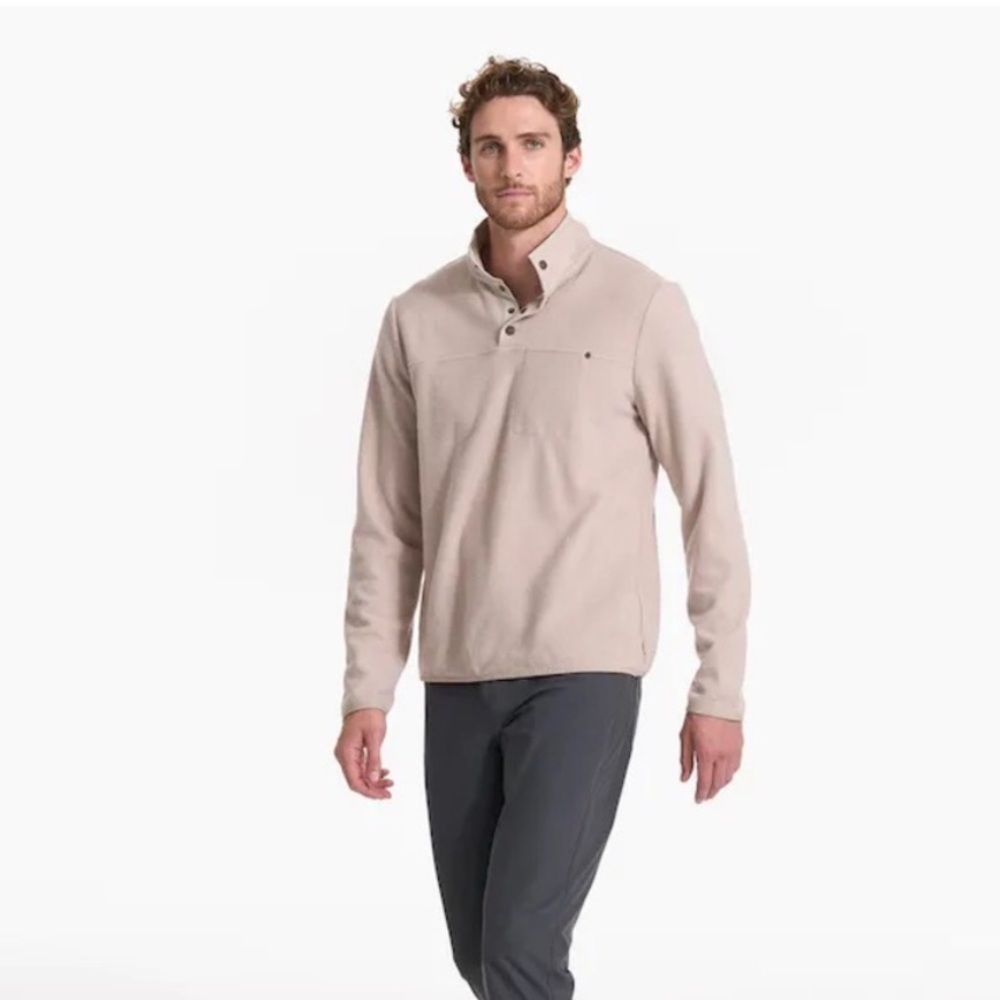 Vuori Mens Venice Wool Pullover Dark Salt Heather